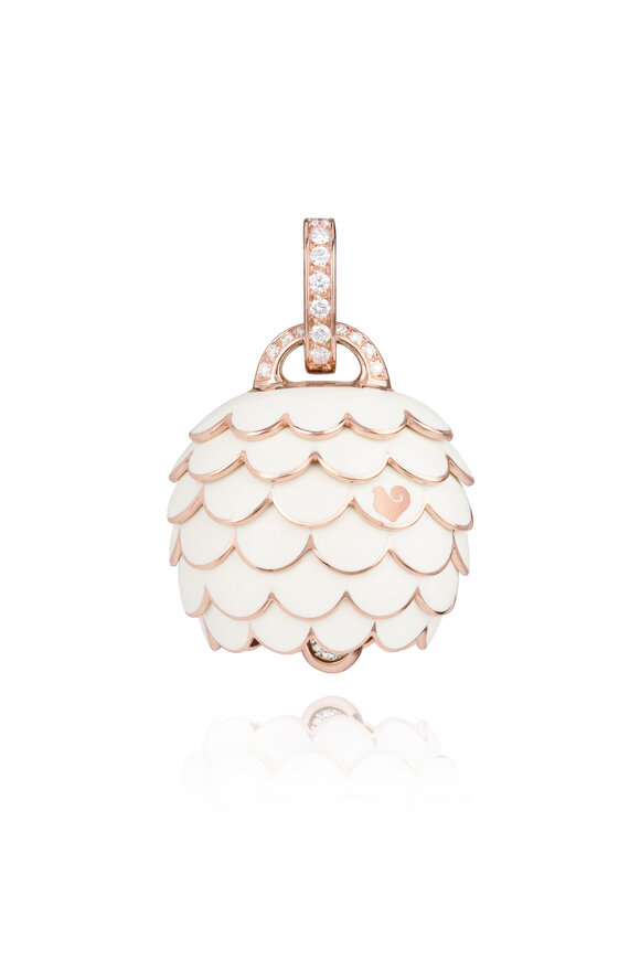 Chantecler White Enamel Campanella Charm