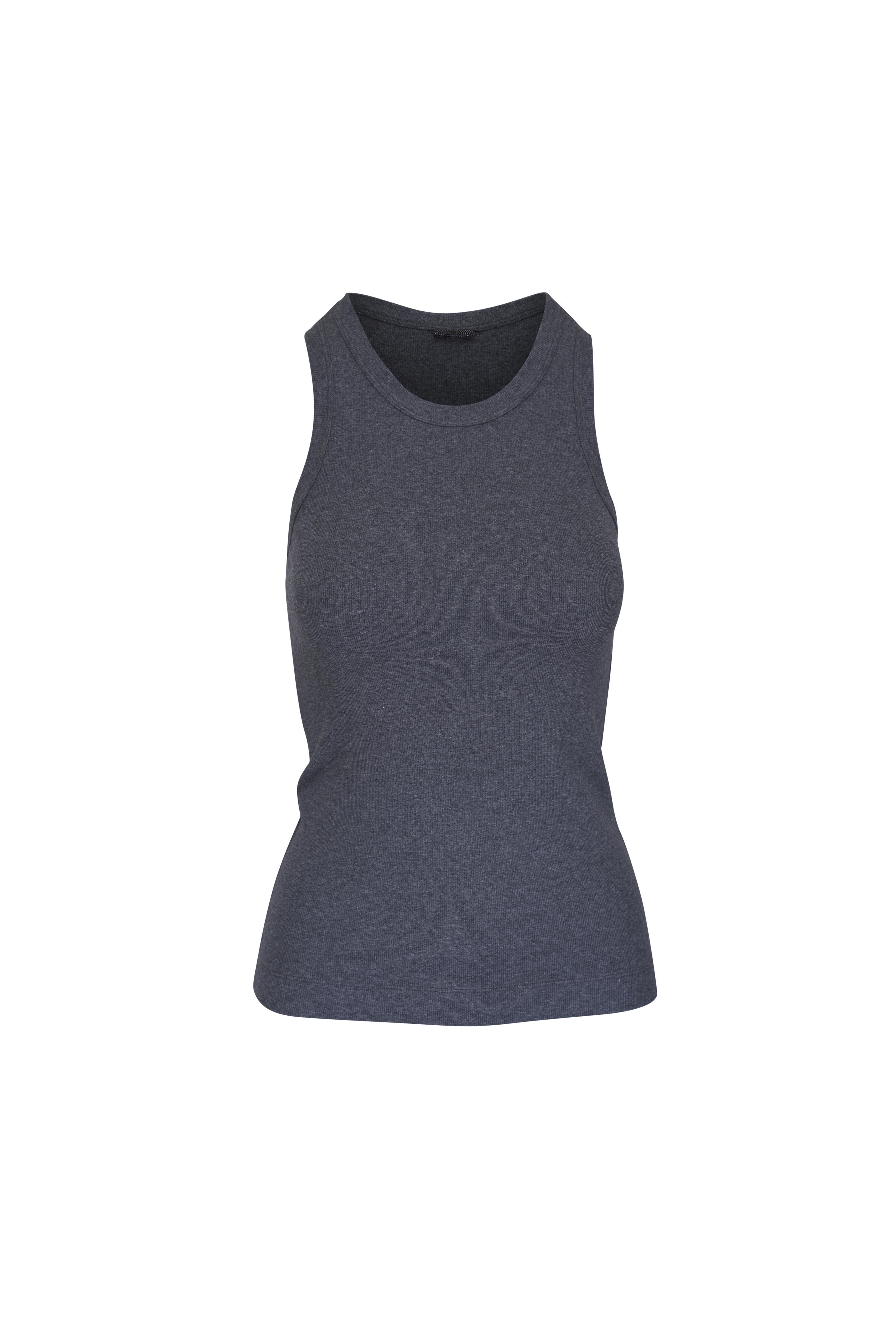 Brunello Cucinelli - Charcoal Gray Stretch Cotton Tank