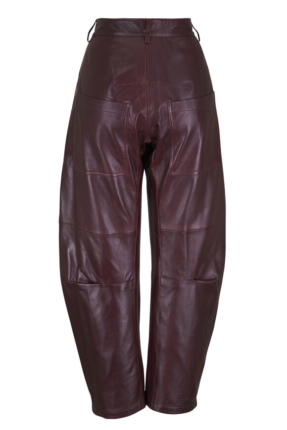Nili Lotan Shon Burgundy Leather Pant - view 2