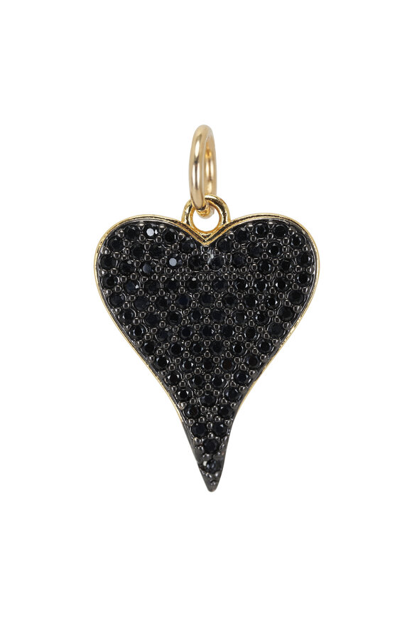 Cristina V. Inlaid Black Spinel Heart Charm