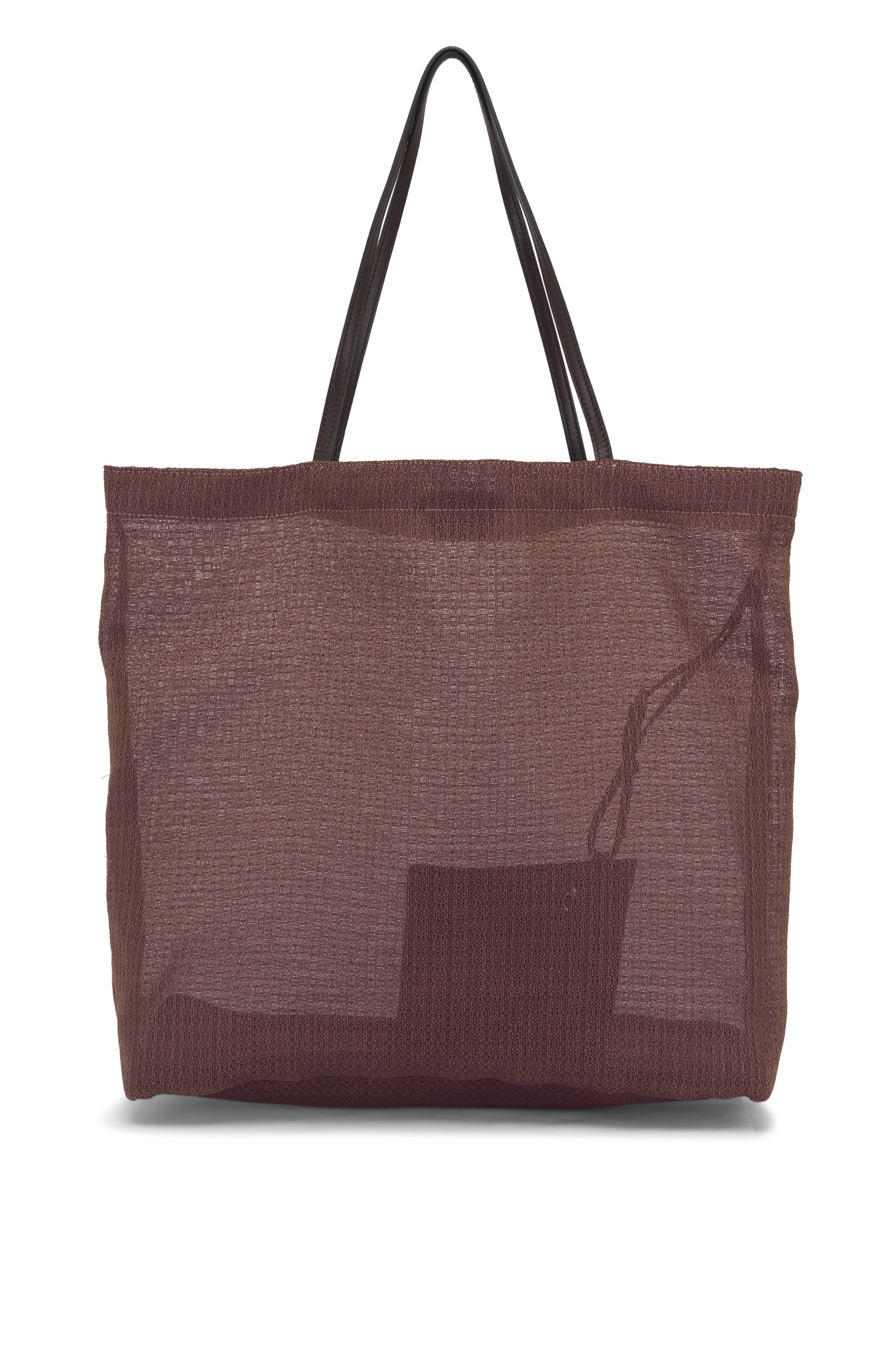 国内完売 ★ THE ROW Barn Mini mesh tote bag THE ROW Barn Mini leather-trimmed mesh tote | NET-A-PORTER