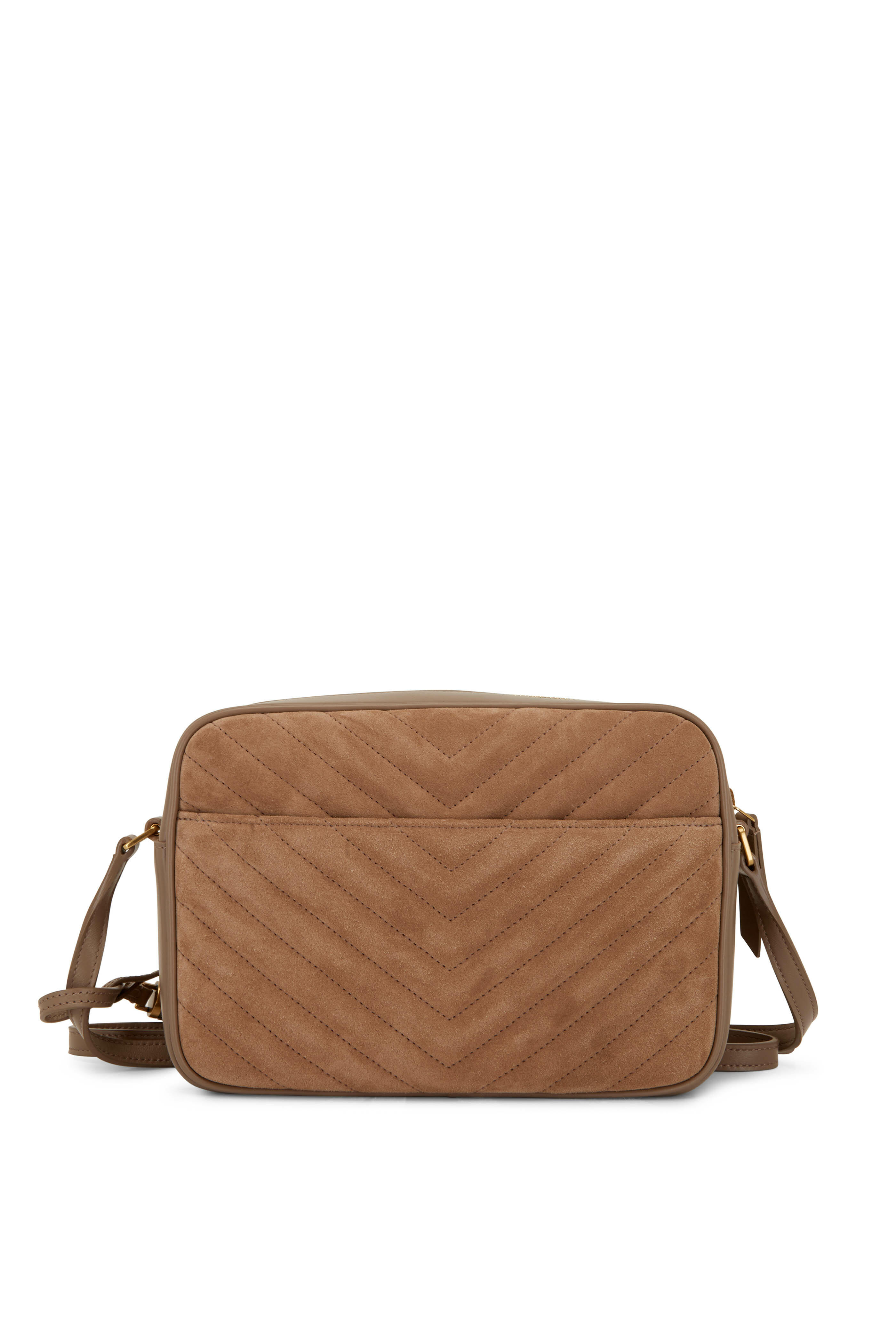 Shop Saint Laurent Lou Camera Bag In Quilted Suede And Smooth Leather