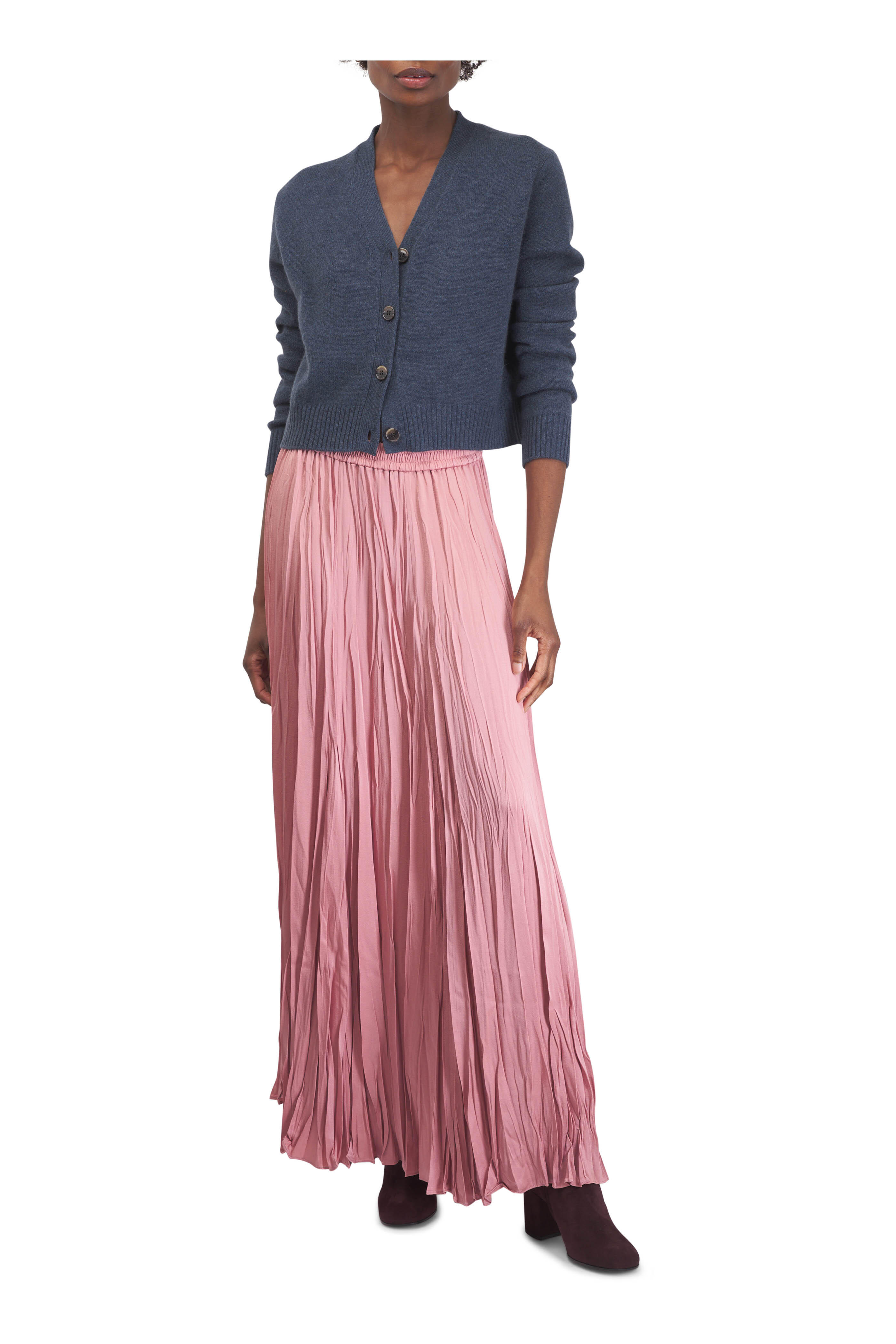 Michael Kors Collection - Rosette Crushed Techno Charmeuse Maxi Skirt