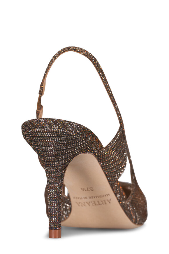 Arteana Savona Bronze Glitter Leather Slingback Pump, 75mm - view 3