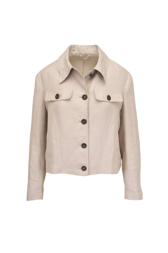 Brunello Cucinelli Beige Linen Diagonal Jacket