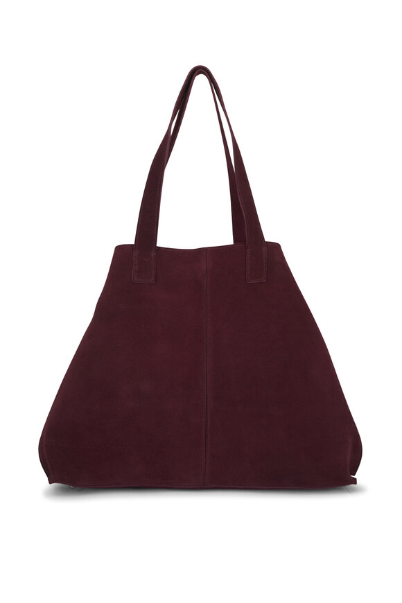 Akris Medium Ai Burgundy Suede Shoulder Tote - view 3