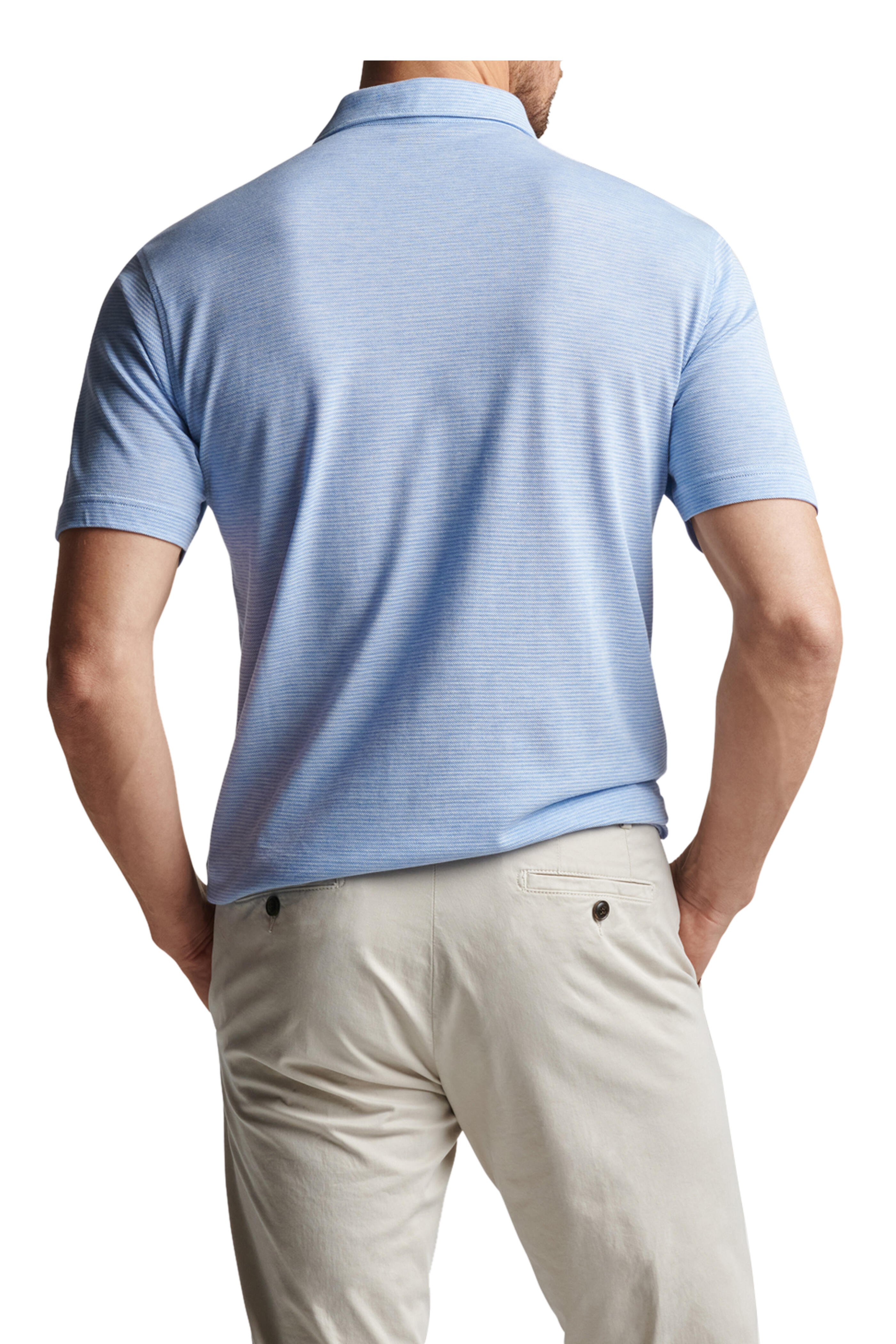 Peter Millar - Sutton Blue Frost Cotton & Silk Polo