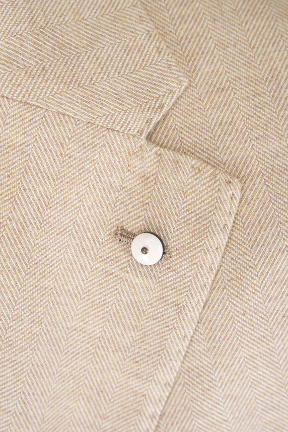 L.B.M. 1911 Tan Tonal Herringbone Cotton Sportcoat - view 5