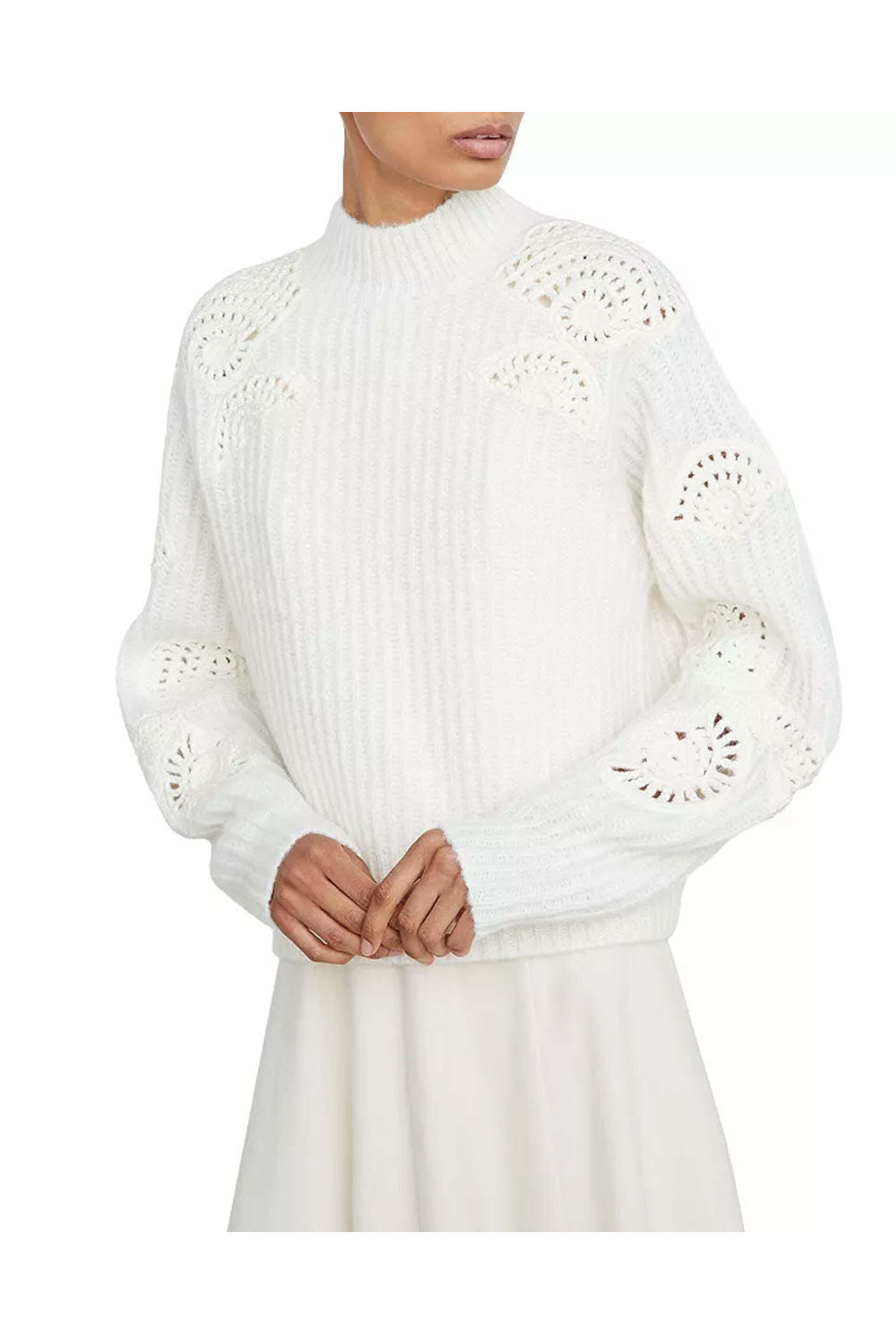 Vince - Off White Crochet Shell Sweater