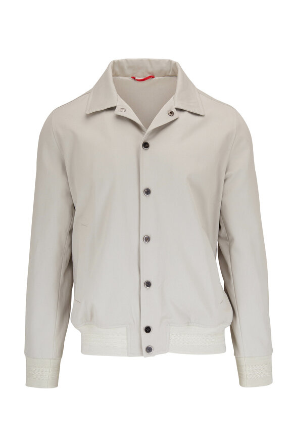 Isaia - Stone 2-Ply Cotton Varsity Jacket