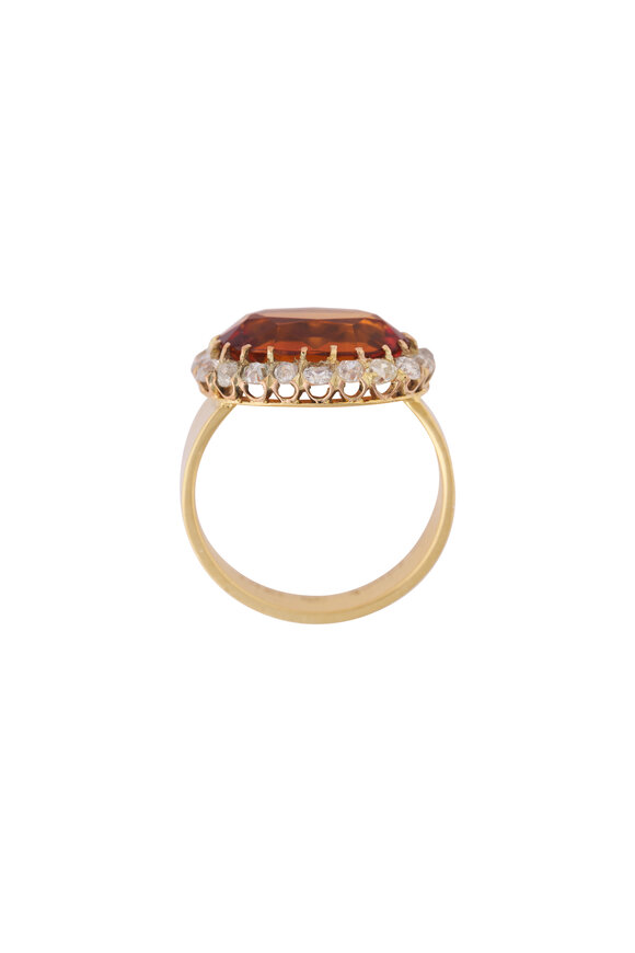 Renee Lewis 18k Yellow Gold Diamond & Citrine Ring - view 2