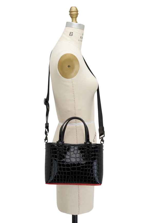 Christian Louboutin - Mini Cabata Black E/W Embossed Leather Tote 