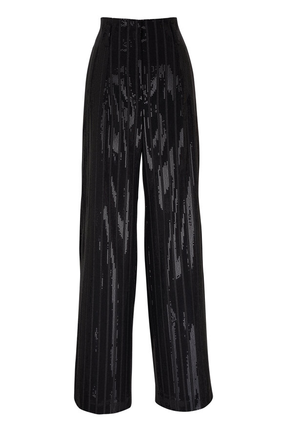 Brunello Cucinelli Anthracite Paillette Stripe Pant