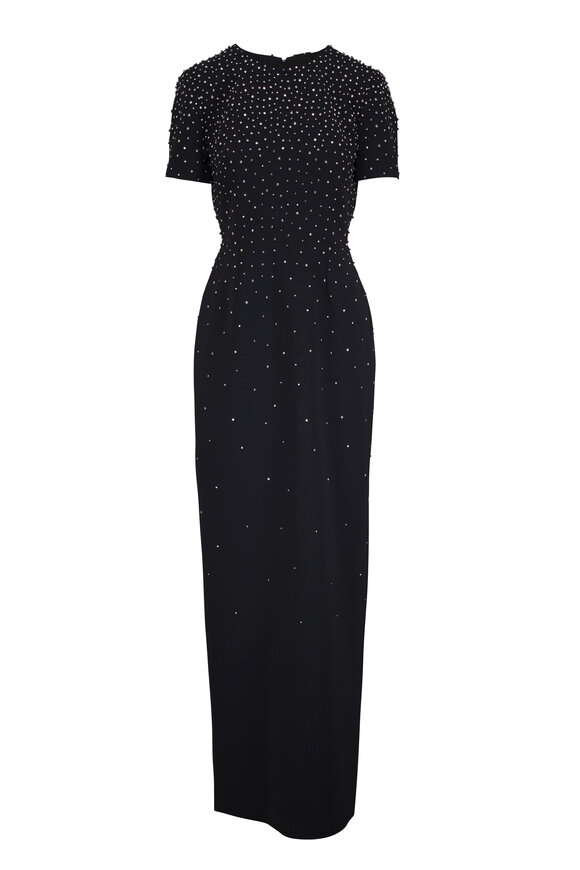 Khaite - Uma Black With Crystals A-Line Dress | Mitchell Stores