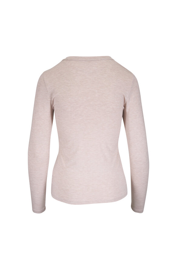Majestic Ecru Soft Touch Long Sleeve Crewneck Top - view 2