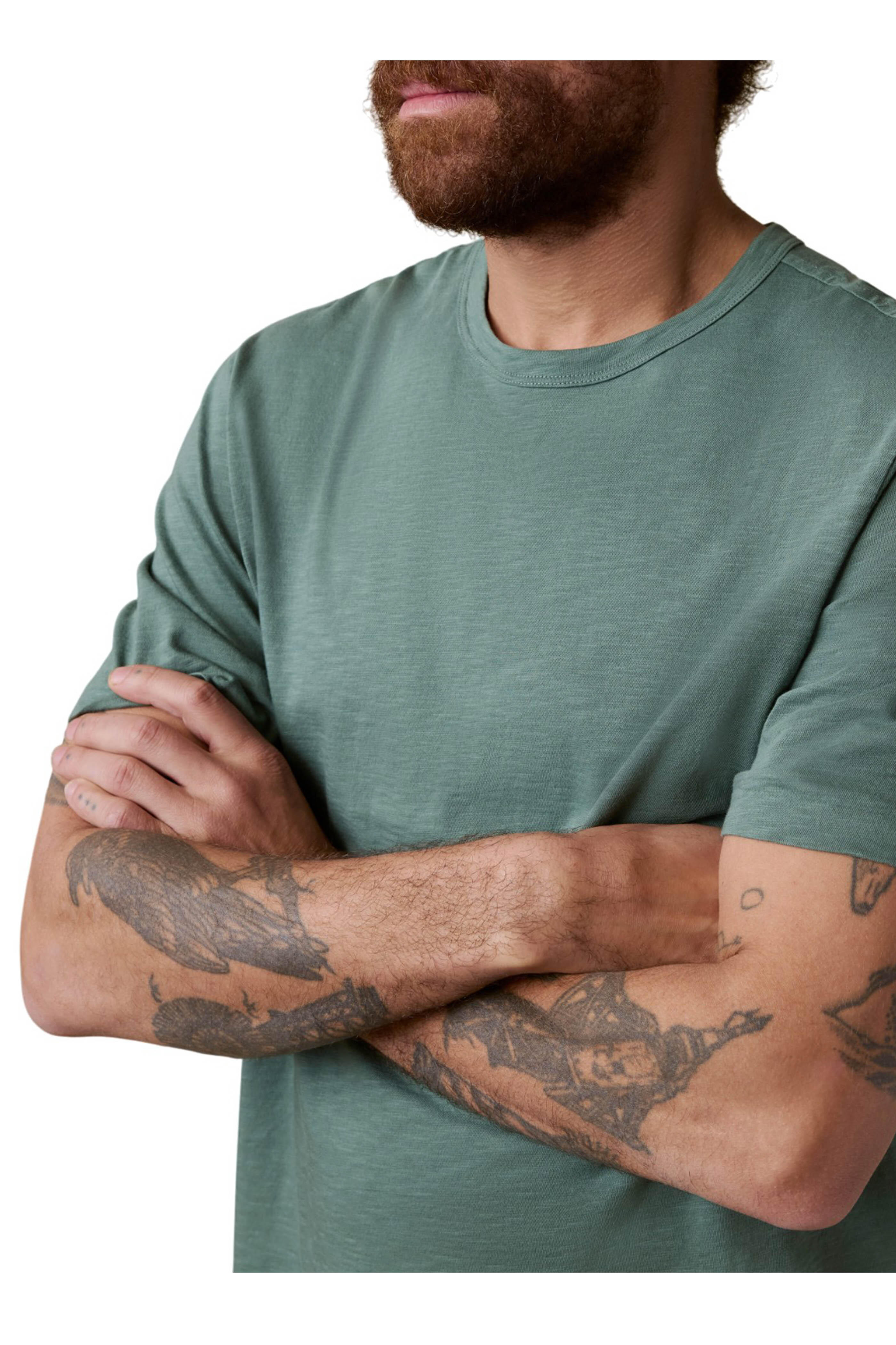Faherty Brand - Sunwashed Spruce Cotton T-Shirt - view 4