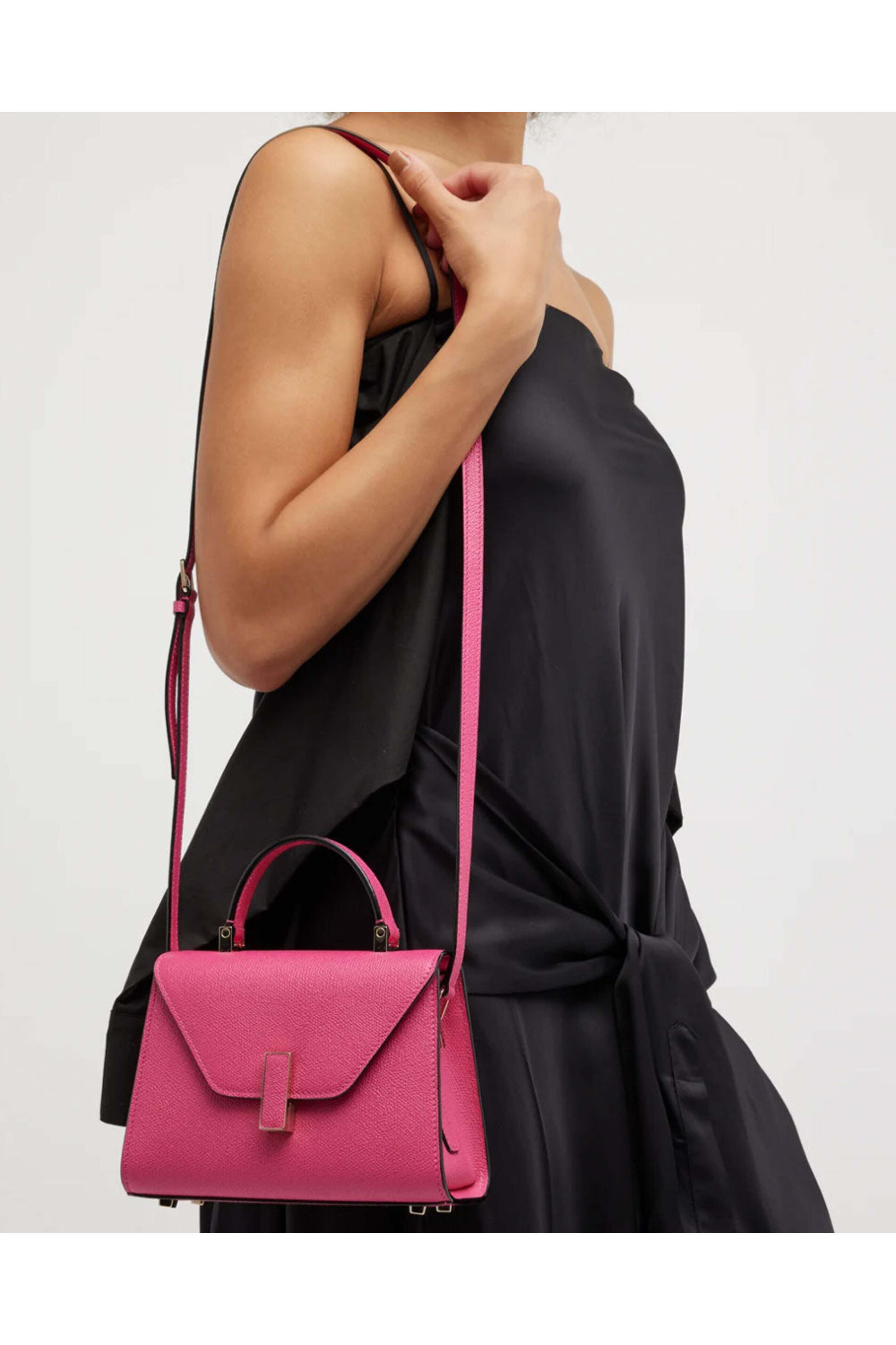 VIP【関税送料無料】希少 Valextra Iside micro top handle bag Valextra Iside: Gray Leather Mini top handle bag