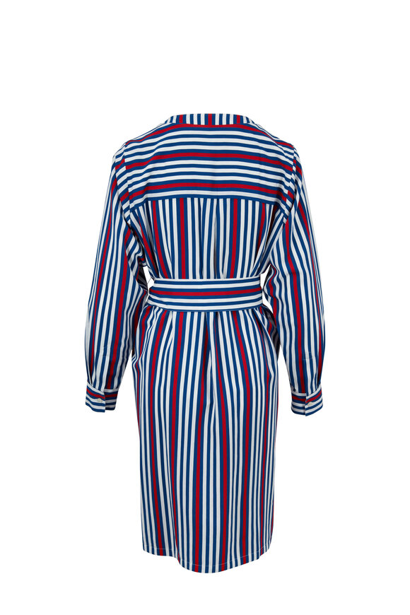 Derek Lam - Marine Blue & White Striped Shirt Dress