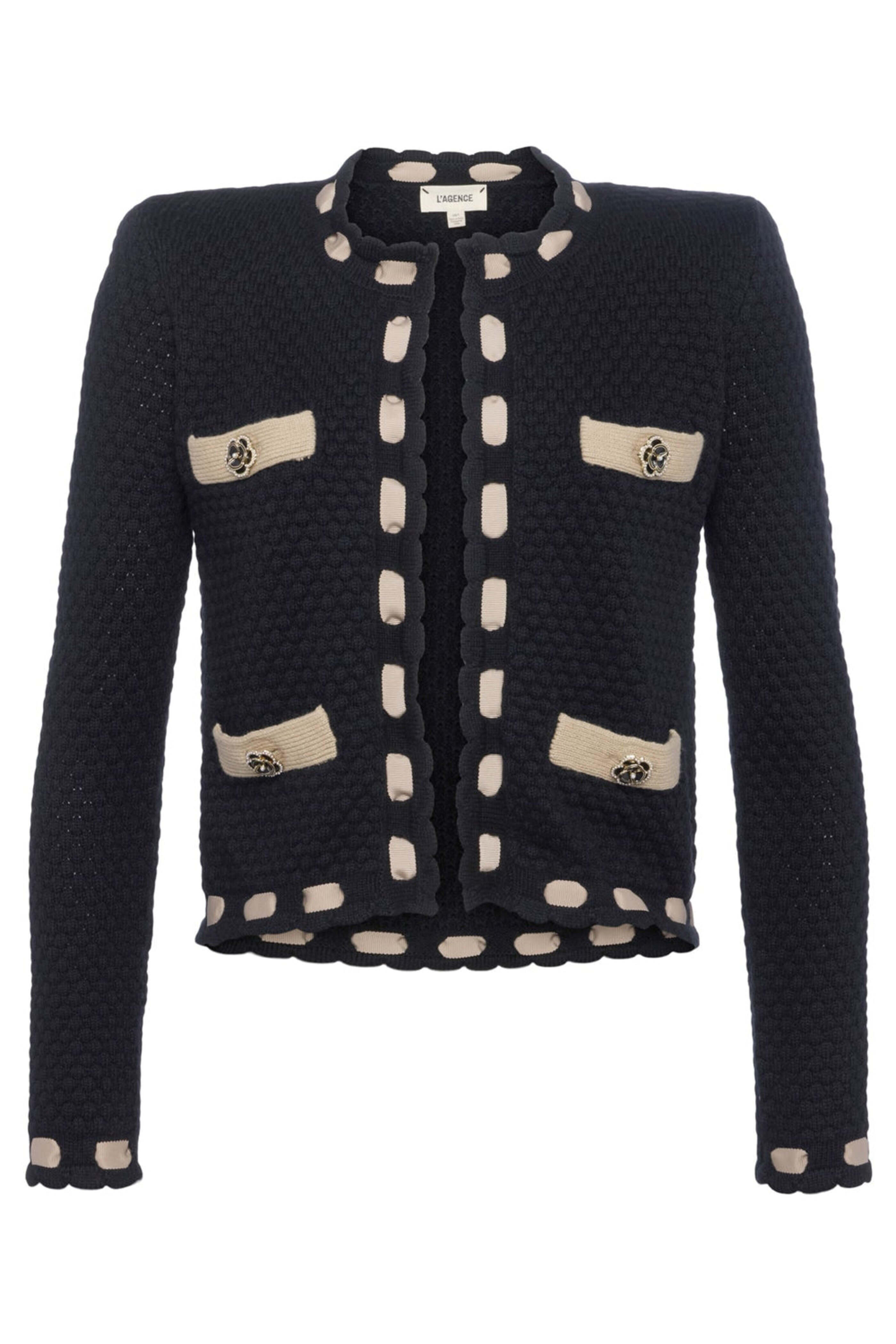 L'Agence - Astor Black & Cappuccino Cardigan