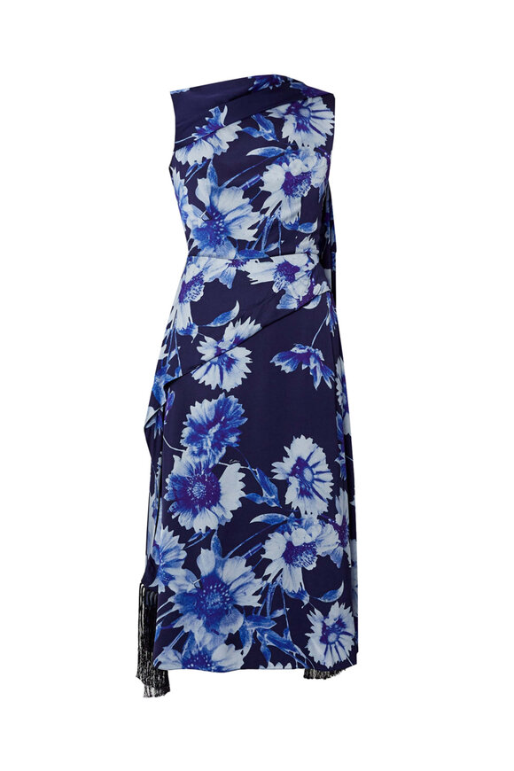 Victoria Beckham SLEEVELESS DRAPED V-NECK MIDI (Victoria