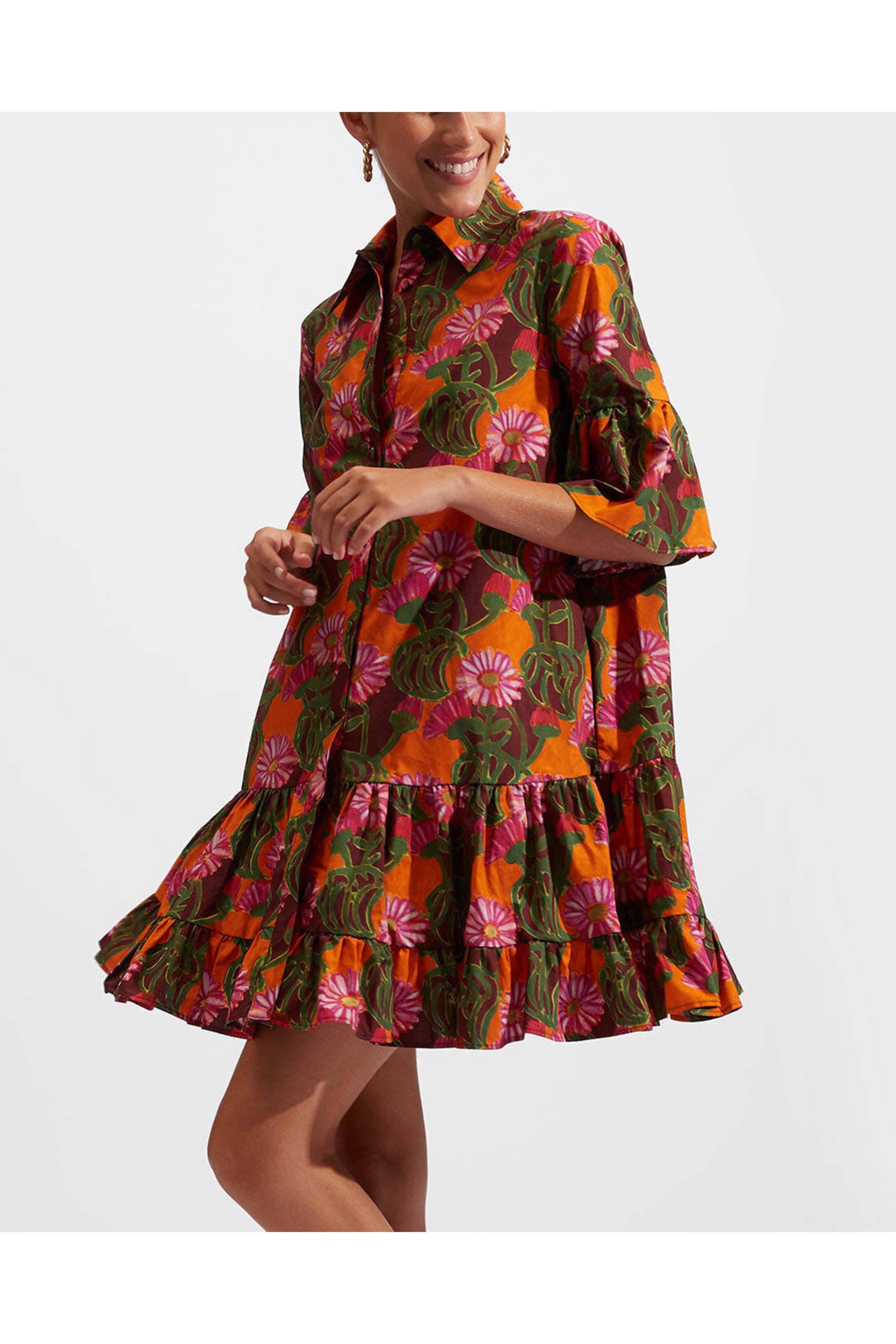 La DoubleJ - Orange Gerber Choux Dress