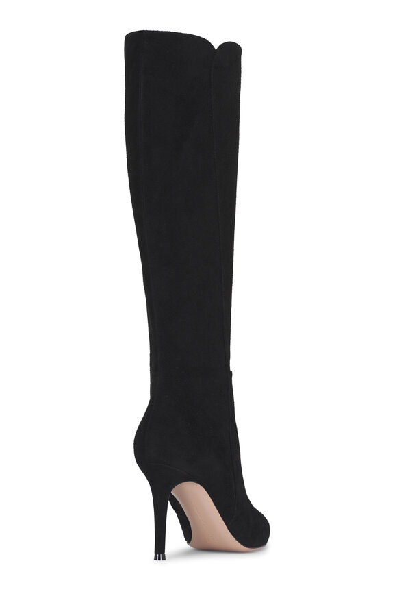 Gianvito Rossi Levy Black Suede Tall Boot, 85mm - view 3