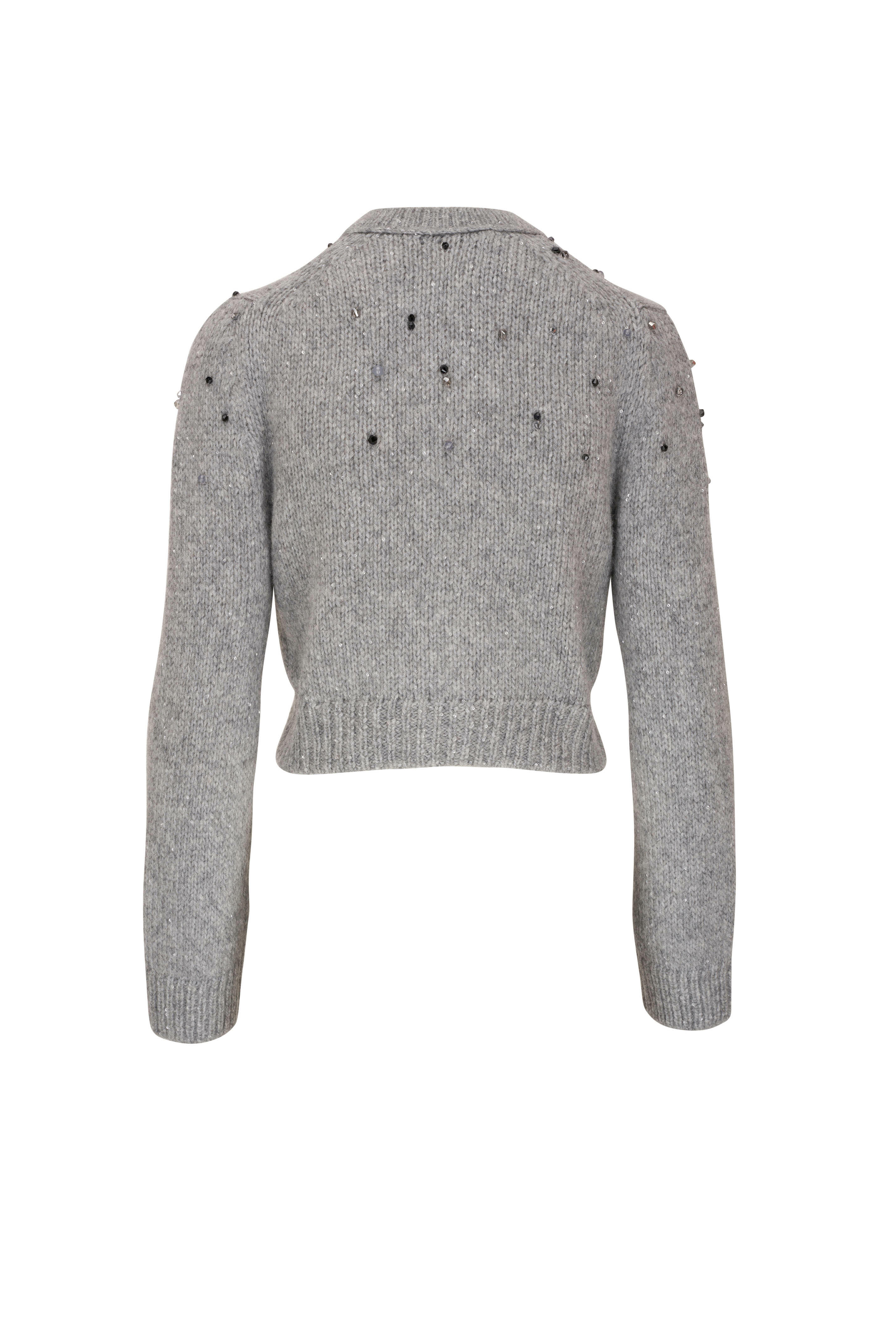 Dorothee Schumacher - Sparkling Softness Gray Embellished Cardigan