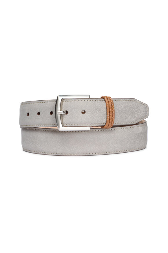 Martin Dingman Bermuda Braid Stone Nubuck Belt