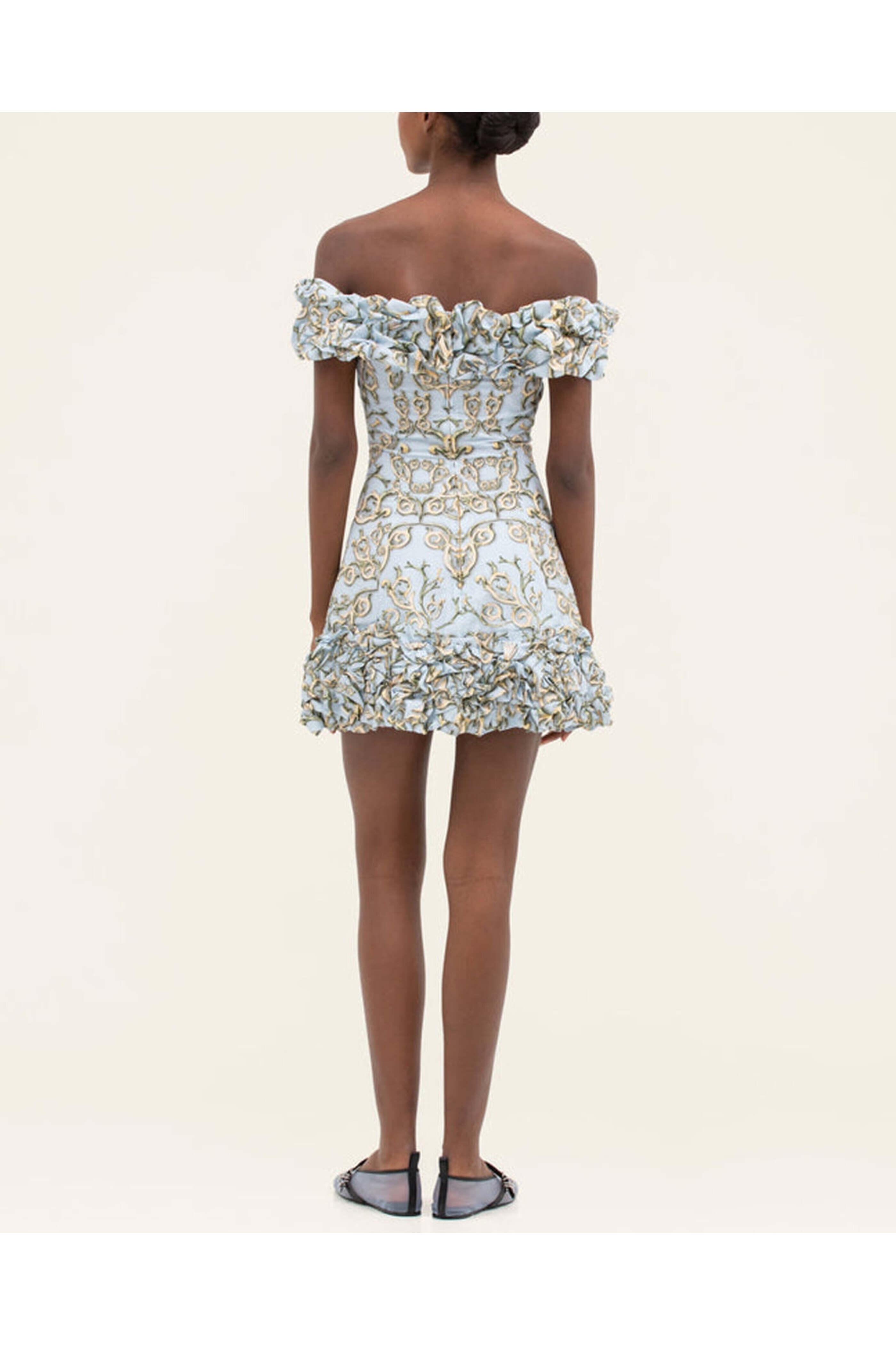 Agua By Agua Bendita - Light Blue Jardin Soledad Mini Dress