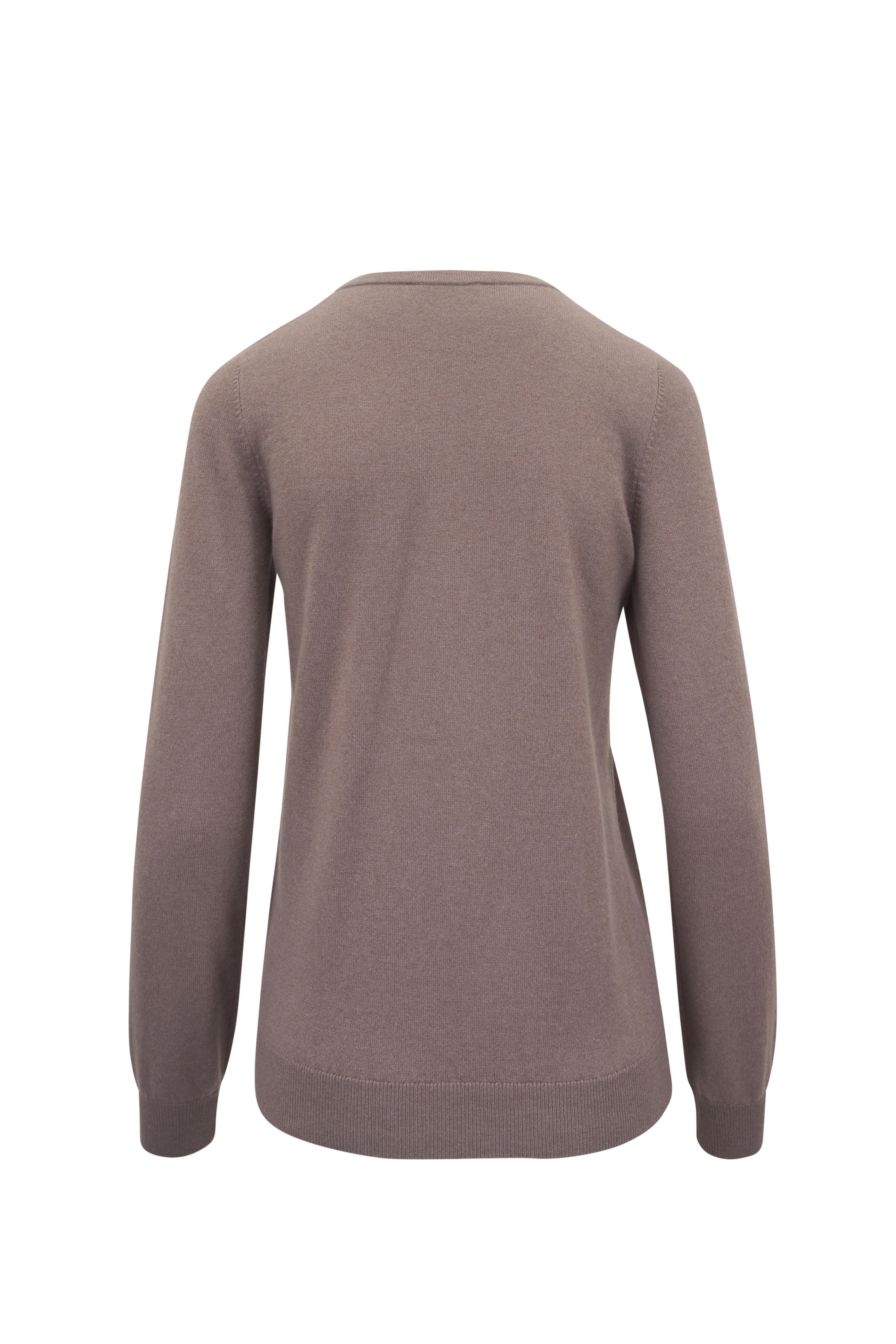 Brunello Cucinelli - Taupe 2-Ply Cashmere Crewneck Sweater