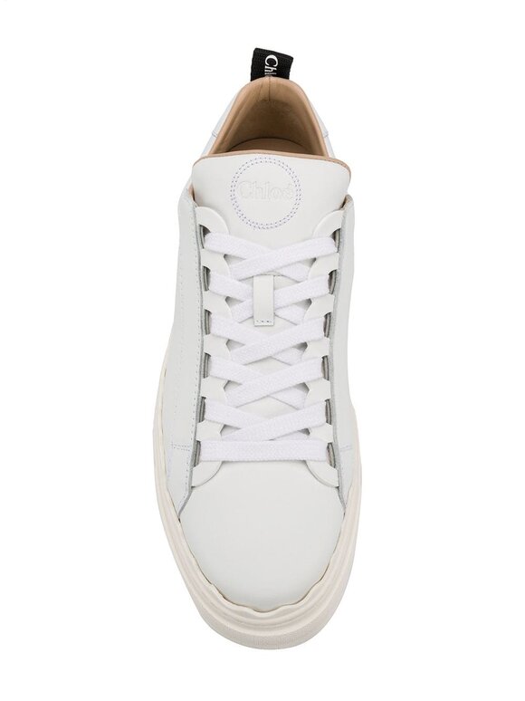 Chloé - White Leather Scalloped Sneaker