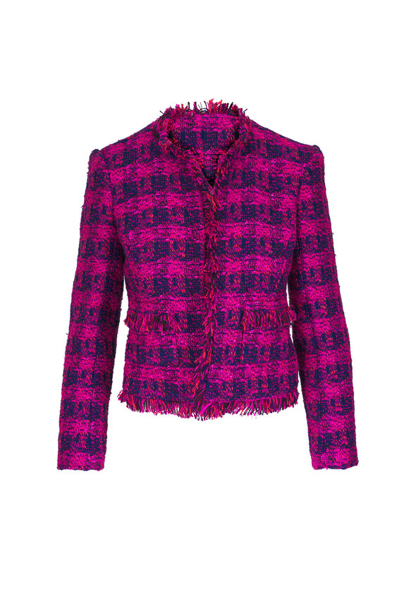 L'Agence Angelina Acai Tweed Blazer