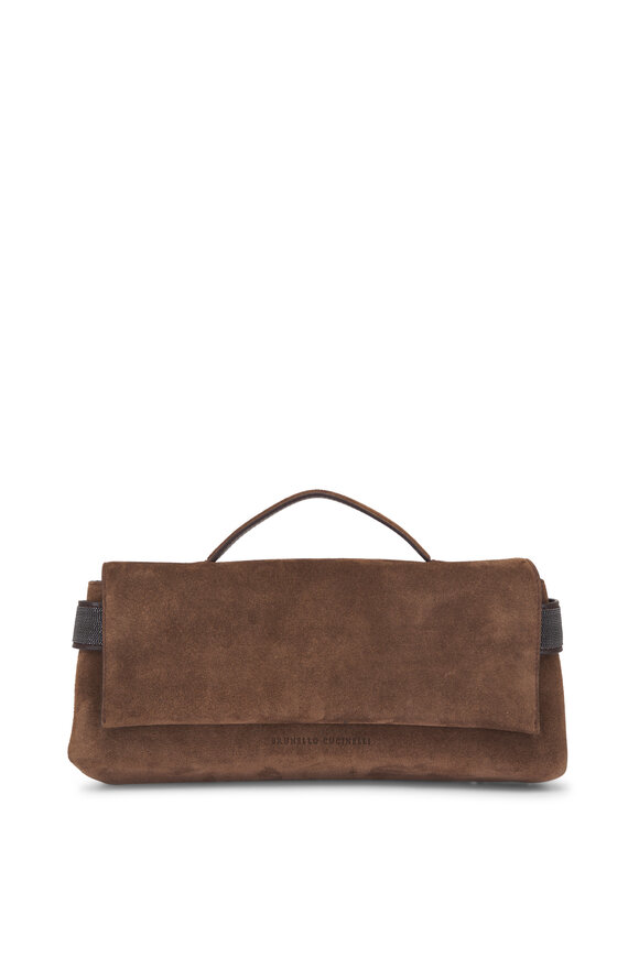 Brunello Cucinelli Essence Caramel Suede Top Handle Bag - view 1
