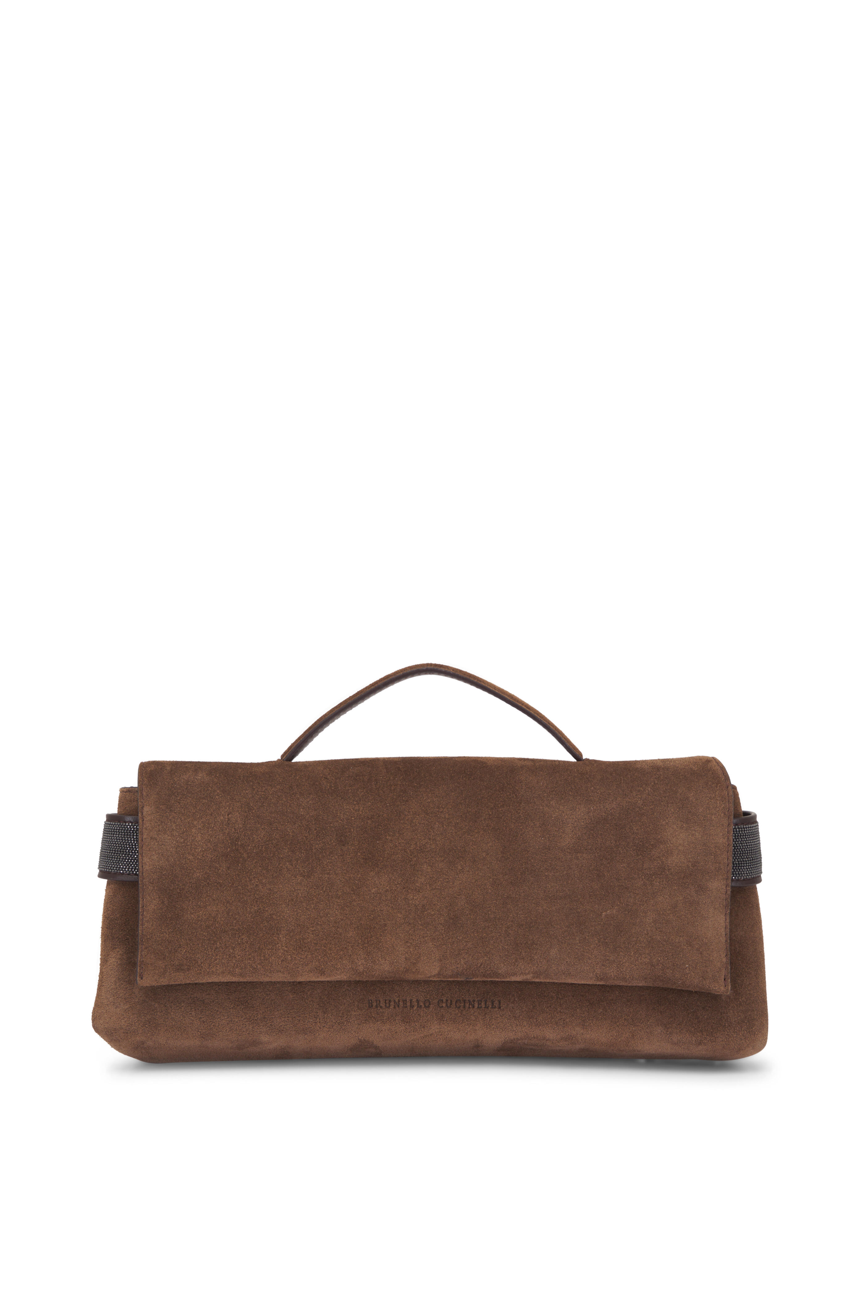 Brunello Cucinelli - Essence Caramel Suede Top Handle Bag - view 1