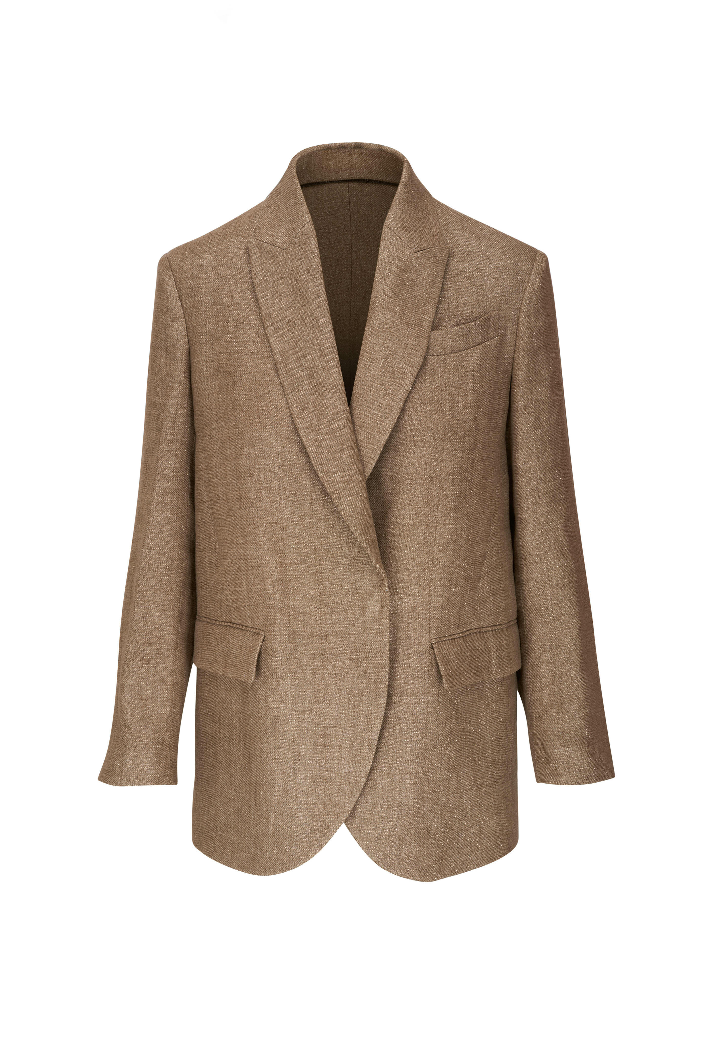 ジャケット Brunello Cucinelli Single-Breasted Lurex Fabric Blazer Brunello Cucinelli - Camel Lurex Single Breasted Blazer