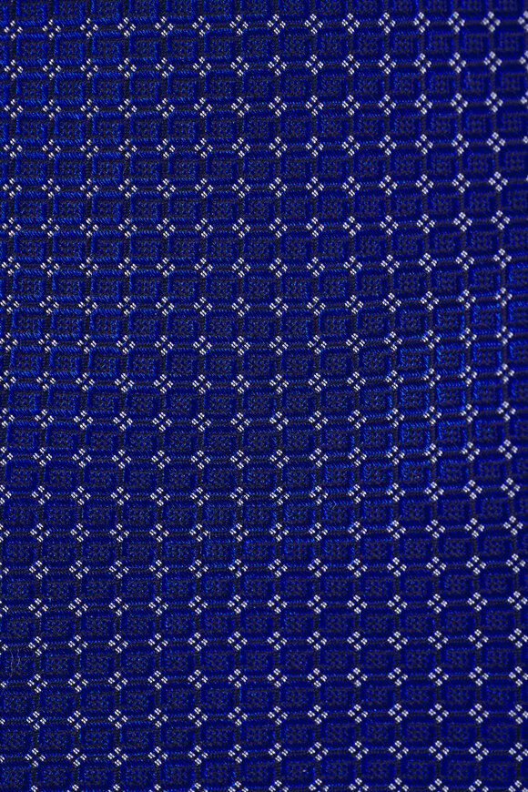 Kiton Dark Blue Geometric Print Silk Necktie - view 2