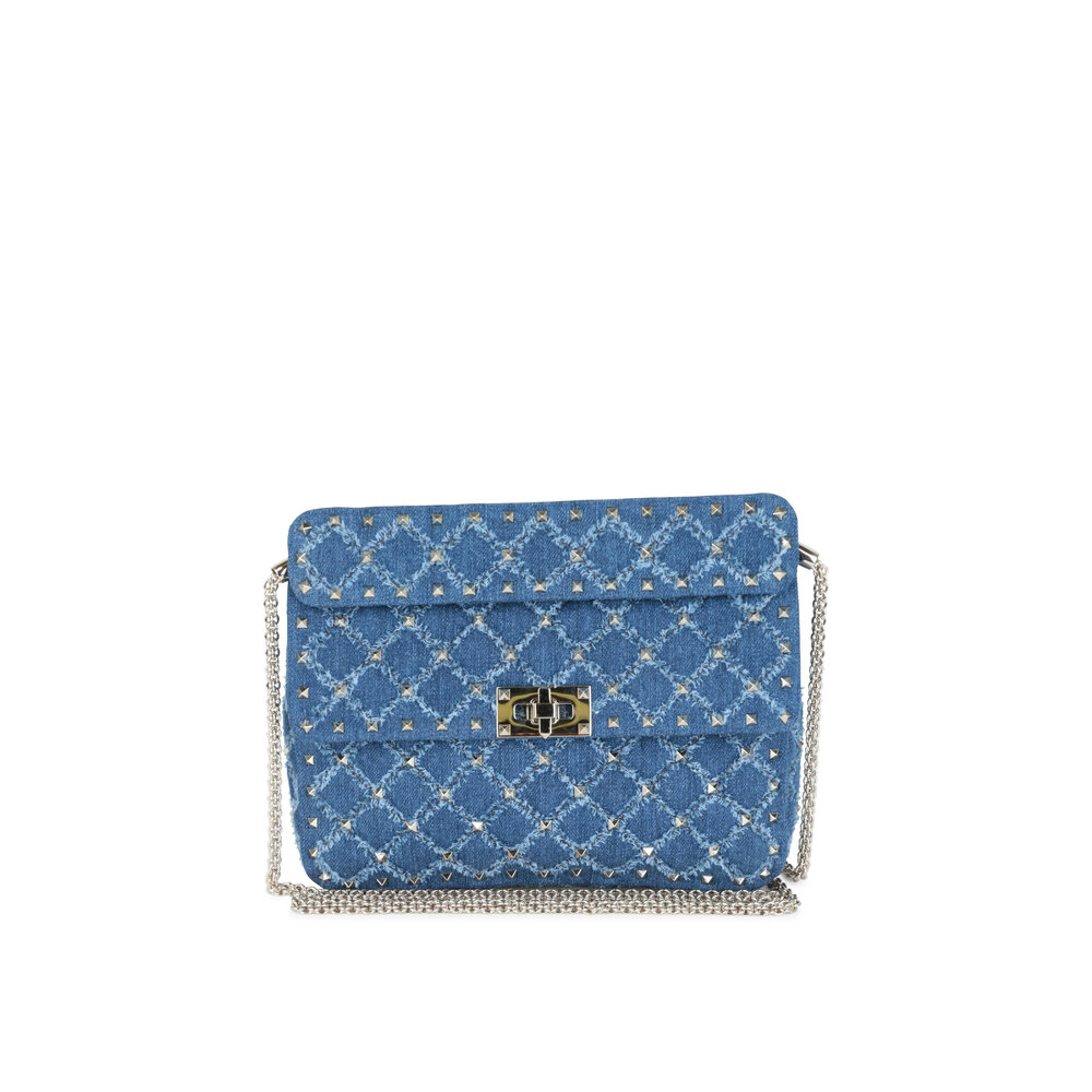 Valentino Garavani - Rockstud Spike Denim Medium Bag