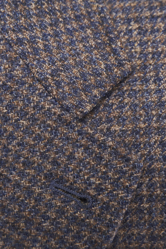 Canali - Tan & Blue Houndstooth Wool Sportcoat