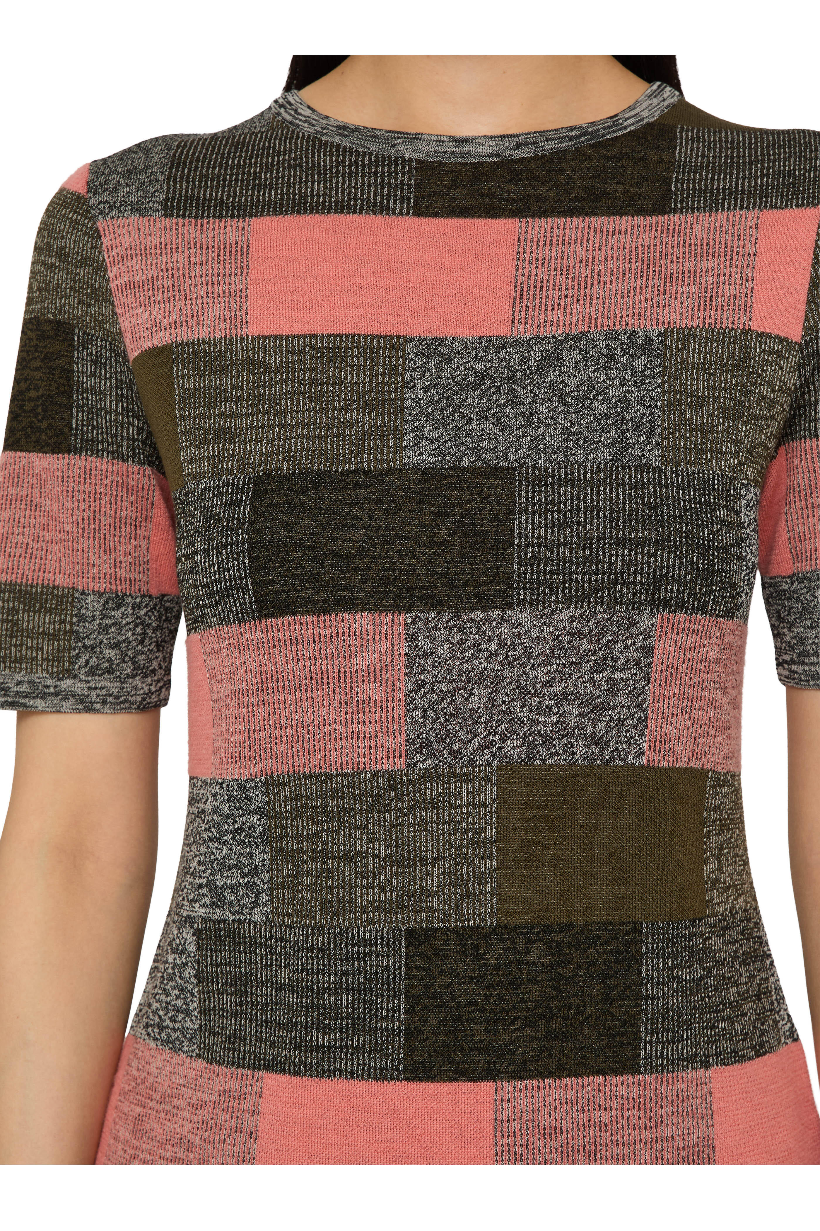 Lafayette 148 New York - Altrosa Pink Multi Jacquard Crewneck Sweater