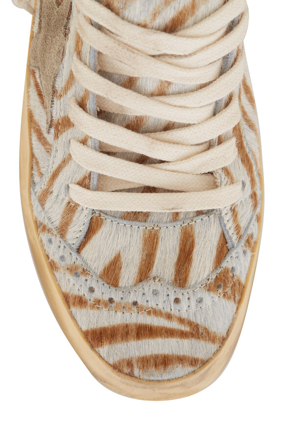 Golden Goose - Midstar Beige & White Zebra Calf Hair Sneaker