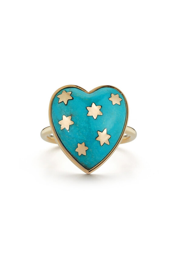 Storrow Yellow Gold Turquoise Heart Anna Ring