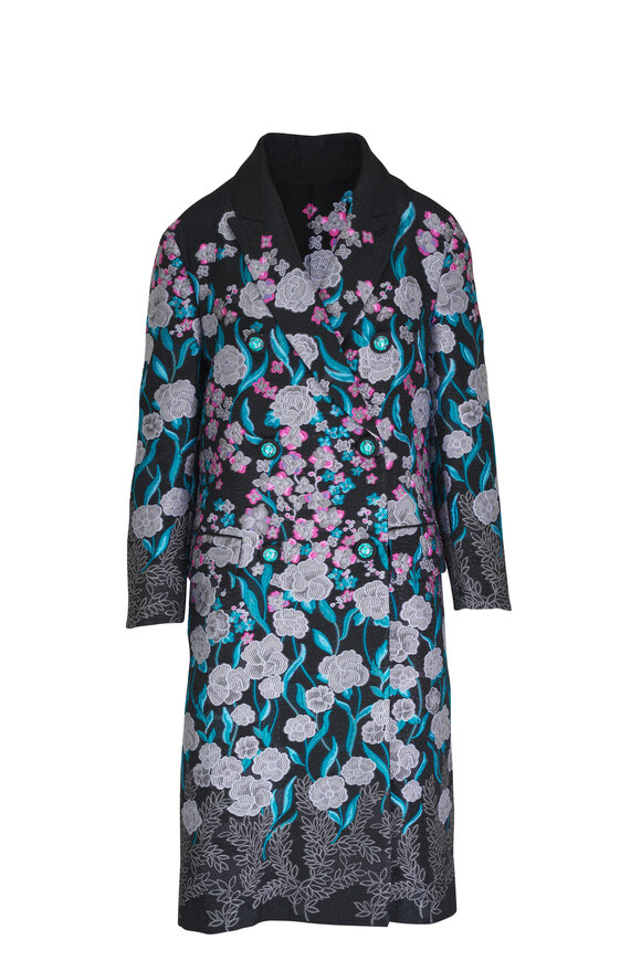 Giorgio Armani Floral Jacquard Multicolor Coat 