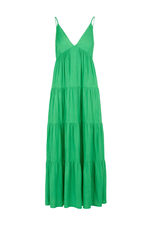L'Agence Lua Tiered Island Green Maxi Dress - view 1