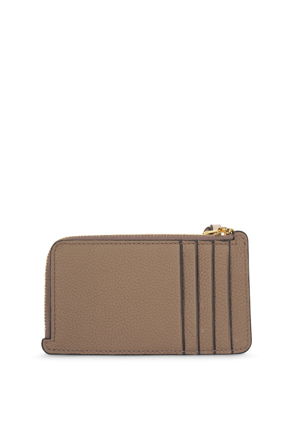 Loewe Taupe & Gold Leather Coin Cardholder - view 2