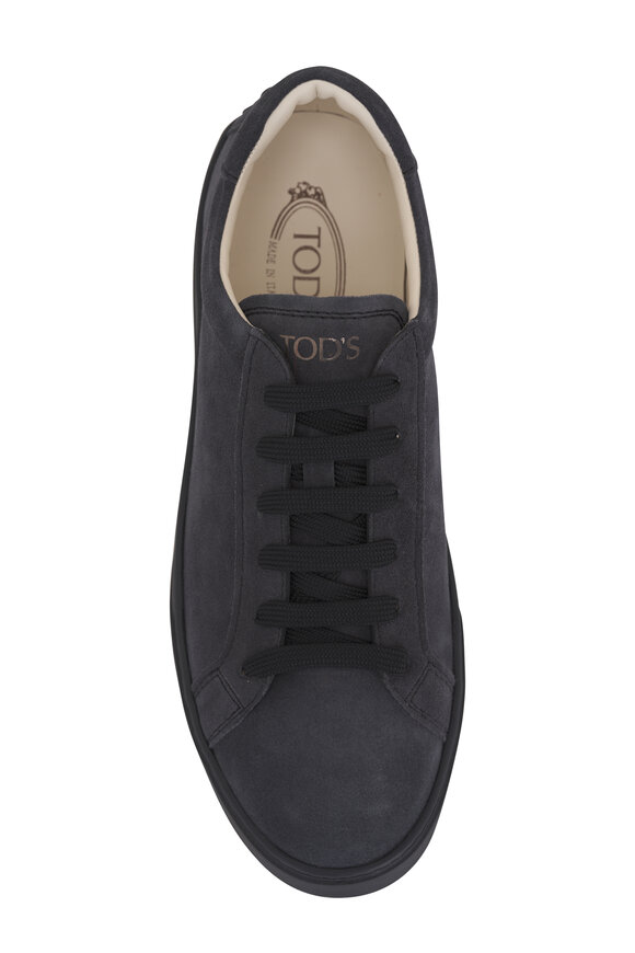 Tod's - Navy Blue Suede Low Top Sneaker 