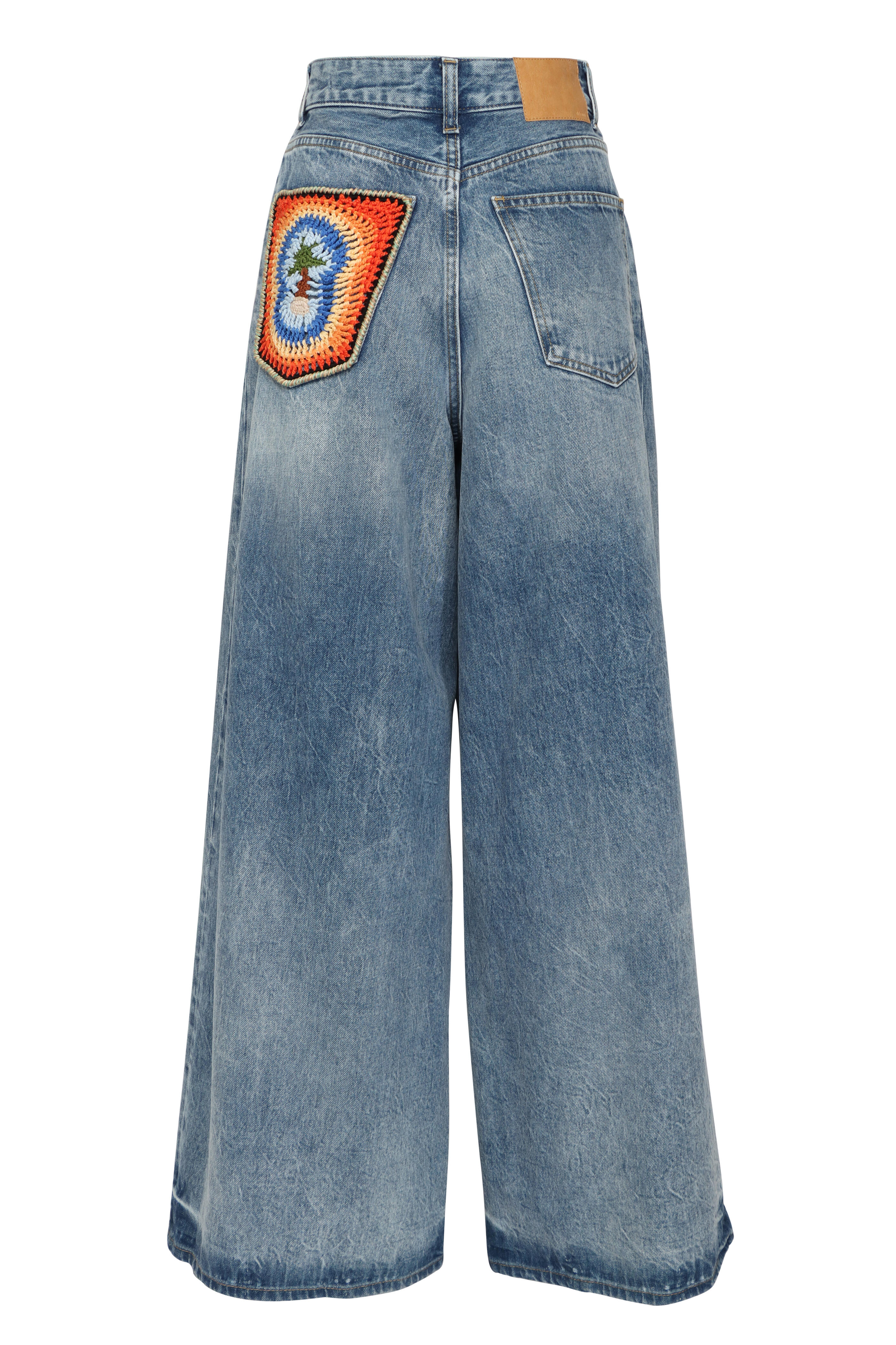 Alanui - Sunny Medium Wash Crochet Denim Jean