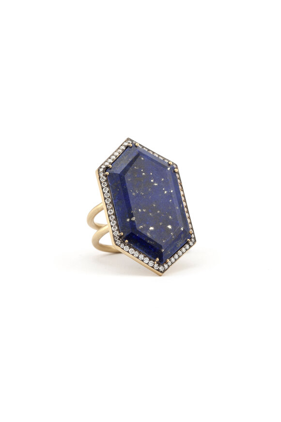 Sylva & Cie 18K Lapis Centerpiece & Diamond Accent Ring