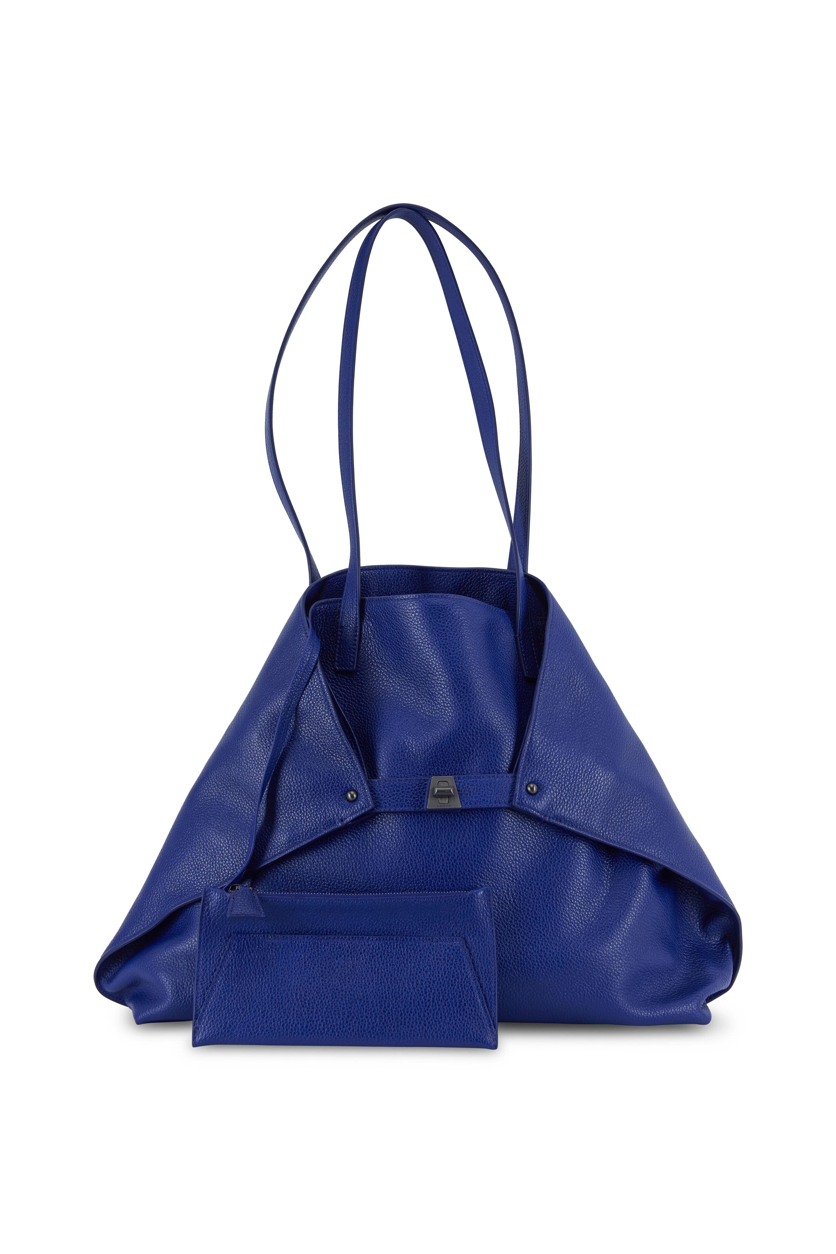 Akris - AI Cobalt Leather Medium Shoulder Bag