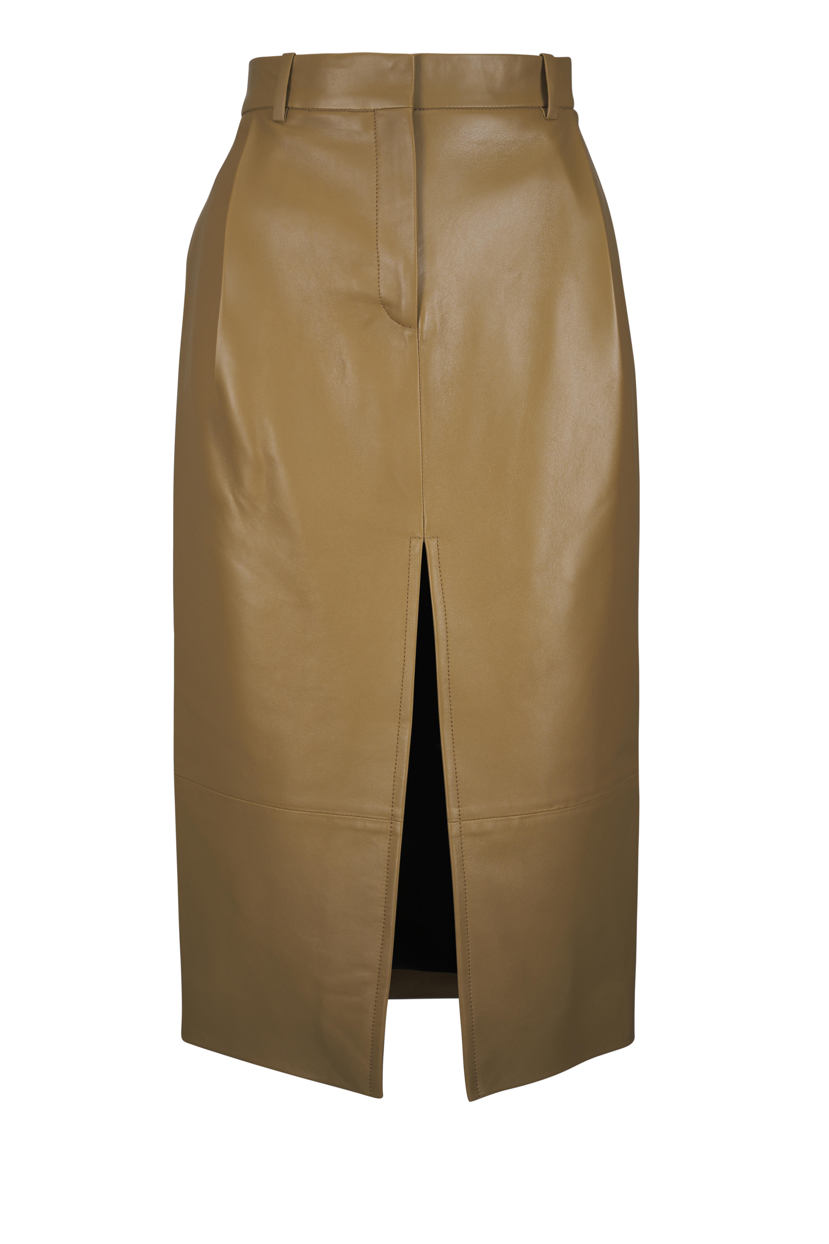 Khaite - Anden Golden Ochre Leather Skirt - view 1