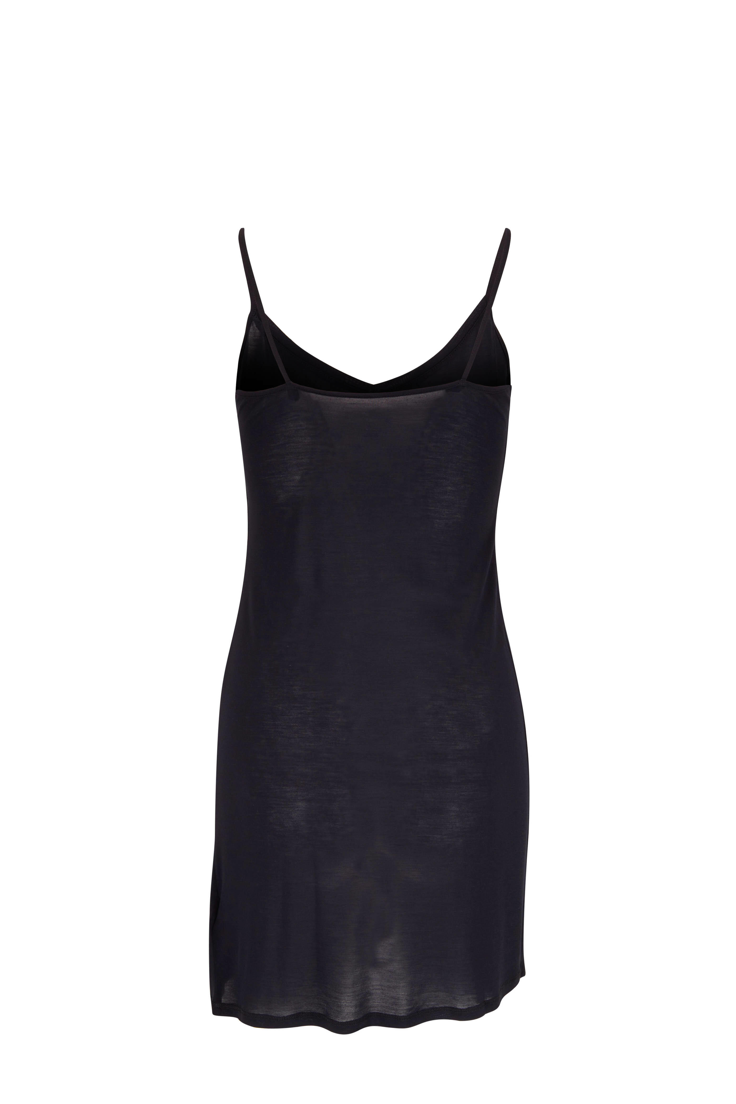 Majestic - Black Viscose Slip Dress
